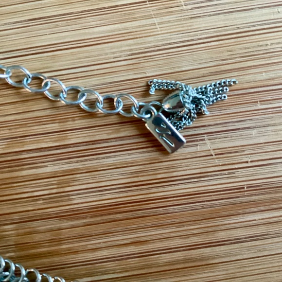 Geometric Mesh Collar Necklace With Pearls Designer Statement Jewelry Silvertone - Picture 9 of 14